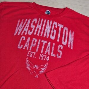 Washington Capitals Shirt Men 2XL Red Waffle Knit NHL G-III Sports by Carl Banks